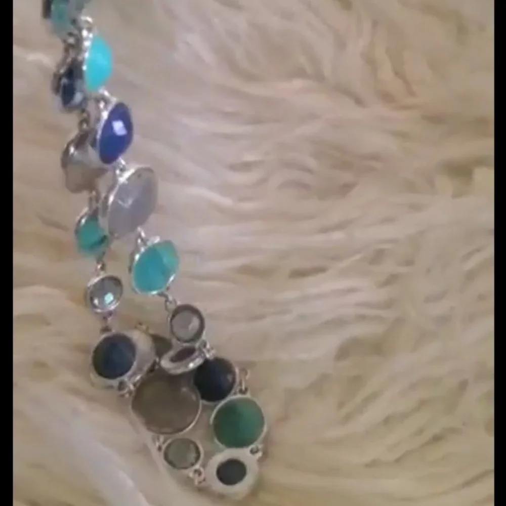 Sky Blue and Light green Crystal Like Bead Necklace. 🌴